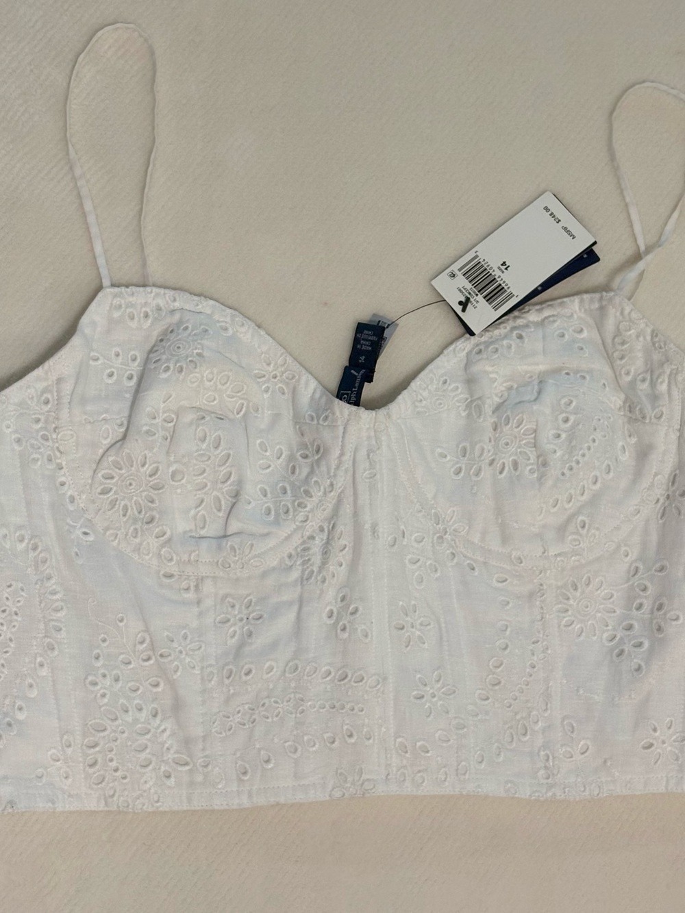 Polo by Ralph Lauren White Eyelet Bustier Top